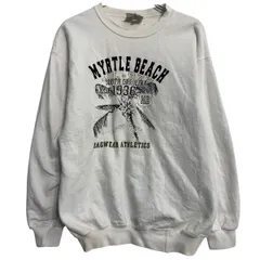 Hanes プリントスウェット トレーナー M ホワイト ヘインズ プルオーバー マートルビーチ 古着卸 アメリカ仕入 a612-6305のサムネイル