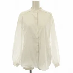 トゥモローランドコレクション TOMORROWLAND collection 24SS ストレッチブロード ピンタックブラウス 13014101102 長袖 バンドカラー シャツ 36 白 ホワイト /☆G