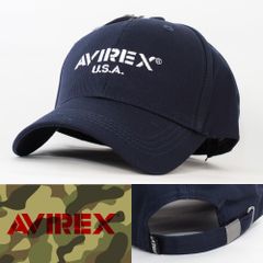 ローキャップ 帽子 メンズ AVIREX TWILL LOW CAP アヴィレックス ネイビー 80057500-49 アビレックス ミリタリー USA アメリカ