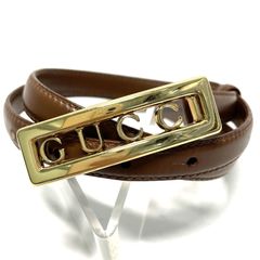 GUCCI グッチ ベルト レディース ピンク ロゴッバックル 細ベルト