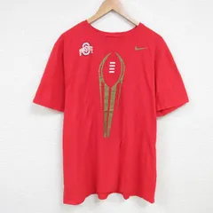 XL/古着 ナイキ NIKE 半袖 ブランド Tシャツ メンズ オハイオ 大きいサイズ コットン クルーネック 赤 レッド 25jun19 中古