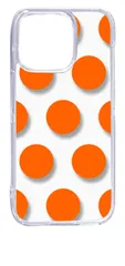 【新品未使用】iPhone15 Pro アイフォン15プロ クリア ハードケース ドット柄 水玉 (オレンジ) スマホケース カバー cl-ip15pro-dotbig-07