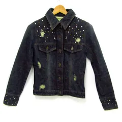 セシルマクビー デニムジャケット ジージャン コットン100% アウター レディース Mサイズ ブルー CECIL McBEE 【中古】