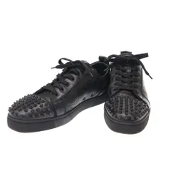 Christian Louboutin クリスチャンルブタン Louis Junior Spikes パンチングロゴスタッズスニーカー  ブラック 42 1/2