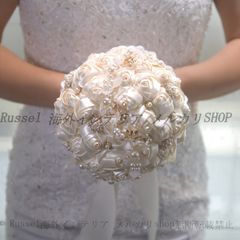 造花 薔薇 バラ ポンポン ブーケ 光沢 おしゃれ かわいい インテリア 結婚式 ウェディング フェイク フラワー ギフト 白 ピンク