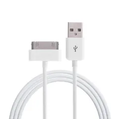 【迅速発送】オーディオファン データ通信・充電OK！ 30ピンDOCKケーブル iPhone4/4S/3GS/iPad/iPod対応 1m ホワイト 1本