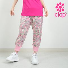新品 clap フィットネス ウェア クラップ フィットネスウェア レディース ブランド イージー パンツ HIBISCUS EASY ハイビスカス ピンク 総柄 2025  新作