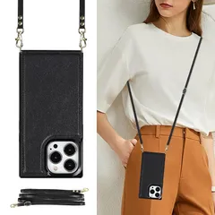 Cavor iphone15 スマホ ケース肩掛け 首かけ 斜めがけ ショルダー ケース iphone15 手帳型 ケース iphone15スマホ 携帯 用 ケースiphone15 カード収納【RFID機能】iphone15財布型ケース 磁気閉鎖付きの専属 1