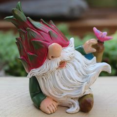 置物 オブジェ ガーデンオーナメント ドラゴンフルーツ頭の小人 屋外 屋内 インテリア 玄関 リビング ダイニング 装飾 庭 ガーデニング 装