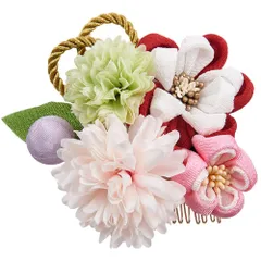 和装 飾り 卒業式 髪 結婚式 着物 髪 つまみ細工 飾り 花 振袖 浴衣 髪留め 袴 コーム 成人式 ヘアアクセサリー 髪飾り 3カラー 七五三 1点(ピンク) OTAKUMARKET