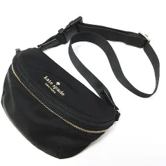 Kate Spade ケイト・スペード ナイロン ミニ ウエストポーチ ウエストバッグ ボディバッグ 黒 ブラック ゴールド金具 鞄 レディース E314LF