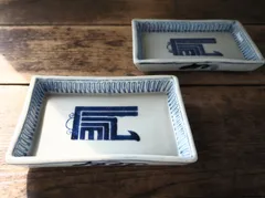 450 九谷焼時代物角福皿5客古美術品