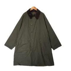 美品 Babuar バブアー ボーダー オイルドジャケット 無地 秋冬 AW ミリタリーコート コットン ダークモスグリーン メンズ 38【古着】【中古】【送料無料】