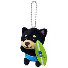 [LamPlanning] 【Series-10】旅するマメしば キーホルダー マスコット ボールチェーン バックチャーム かわいい ふわふわ 犬 柴犬 豆柴 癒し (サーファー黒) 1