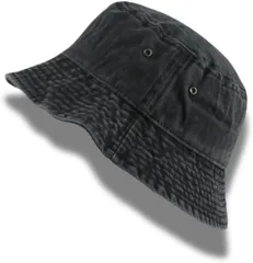 Capprecier バケットハット 帽子 デニム風 バケハ 洗い加工 男女兼用 春 夏 秋 冬 カジュアル メンズ レディース 紫外線対策 UVカット おしゃれ(ブラック,  58.0 cm)