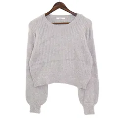 DISCOAT 秋冬 ラメ★ クロップド ニット セーター Sz.F　レディース グレー