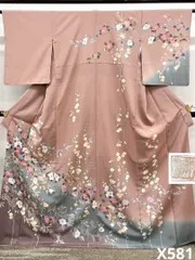 作家物 訪問着 落款入 正絹 X581