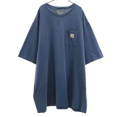 Carhartt カーハート K87 半袖 Tシャツ 4XL TALL ネイビー ビッグサイズ 無地 ポケT メンズ 古着