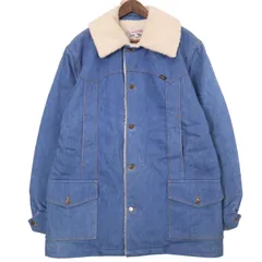 70年代 USA製 Lee リー STORMRIDER ストームライダー ボアロングデニムジャケット ライトブルー (メンズ LL) 中古 古着 A1188