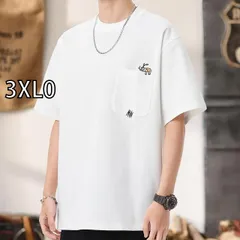 [3XL0]秋冬 コーデ メンズ  服 シンプル ファッション オシャレ 大人 かっこいい 大きいサイズ ストリート 紳士服  白 厚手 半袖 T シャツ 260 グラム アメリカン トップス