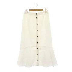 シンプリシテェ SIMPLICITE 22SS フロントボタンレースマーメイドスカート ロング フレア F オフホワイト 黒 ブラック /DO ■OS ■PN