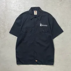 Dickies ディッキーズ  ワークシャツ 半袖シャツ 企業ロゴ刺繍  メンズM 
