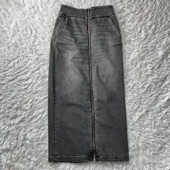 アズール  MOUSSY   ロングスカート デニム  タイトスカート   ブラック  古着  Mサイズ  3566