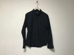 本物コムサメンCOMMECAMENコットン長袖ネルシャツメンズサーフアメカジミリタリーストリートスケーターワークビジネススーツモードゴルフドレス黒ブラックS