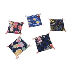 【新品】 キャッスルエンタープライズ ミニ 座布団 招き猫・置物用 5柄アソート(青) 小（縦6.5×横6.5ｃｍ） 日本製