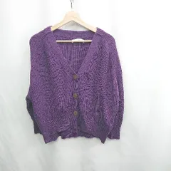 ◇ ⊇ Bou Jeloud ブージュルード 長袖 ニットカーディガン サイズF パープル レディース E  【1502060024389】