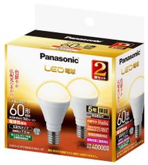 パナソニック ミニクリプトン型 LED電球 E17口金 電球60形相当 電球色相当(7.0W) 広配光タイプ 2個セット LDA7LGE17K60ESW22T