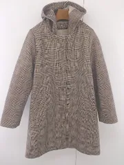 ◇ GLOBAL WORK グローバルワーク チェック 長袖 コート サイズM ベージュ系 ブラウン レディース E  【1304140021116】