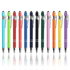 [送料込] LIANHATA タッチペン ボールペン付き 2 in 1 12本セット 多機能ボールペン 黒インク スタイラスペン タブレット タブレット スマートフォン用 軽量 使いやすい (2in1ボールペン)