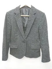 ◇ ⊇ SUIT SELECT スーツセレクト ウール 長袖 テーラードジャケット サイズ11 ブラック ホワイト レディース P  【1407260042273】