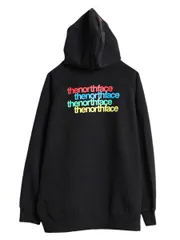 【お得なクーポン配布中!】 ノースフェイス 両面 プリント スウェット フード パーカー レディース XL The North Face プルオーバー 裏起毛 トレーナー アウトドア 黒