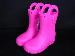 ■新品■未使用■ crocs クロックス 合成樹脂 キッズ レインブーツ 長靴 表記サイズ J2 (約20cm) 靴 シューズ ピンク系 DJ9902