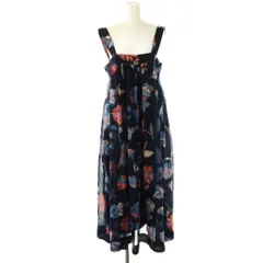 シーバイクロエ SEE BY CHLOE Sleeveless midi dress 総柄ワンピース マキシ ロング ノースリーブ 38 紺 ネイビー /AT ■OS ■SH