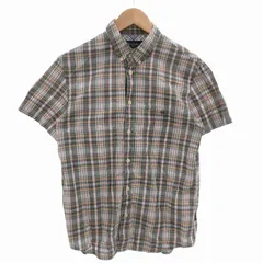 ポールスミスジーンズ Paul Smith JEANS BDシャツ ボタンダウン カジュアル チェック 半袖 M 緑 グリーン /FF ■GY99