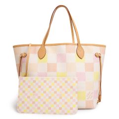 ルイ ヴィトン ネヴァーフル MM トートバッグ ヌメ革 レザー ダミエリシャス ピーチ ピンク オレンジ ゴールド金具 N40668 LOUIS VUITTON（未使用　展示品）