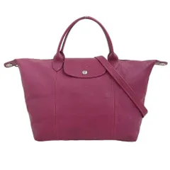 超美品 ロンシャン Longchamp 現行販売商品 ル プリアージュ キュイール 2way ショルダー ハンドバッグ ラズベリー