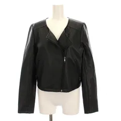 ロイヤルパーティー ROYAL PARTY ノーカラー ライダーズジャケット フェイクレザー ジップアップ F 黒 7410-141-5 /YM