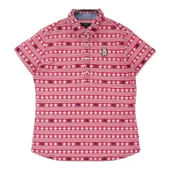 サイズ：L CALLAWAY キャロウェイ  半袖ポロシャツ 星柄 レッド系 [240001312790] ゴルフウェア レディース ストスト