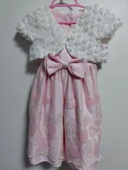 motherways　ピンクのハート　ワンピースドレスとボレロ　97センチ