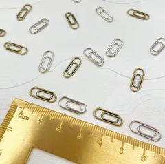 【 クリップ 14mm 】 ミニ 50個 シルバー アンティークゴールド｜文房具 カラー ゼムクリップ バインダー オフィス アクセサリー ペーパー ゴールド ノート