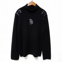 #wnc バレンザ スポーツ VALENZA SPORTS ニット セーター 40 黒 長袖 ハイネック ラインストーン 花モチーフ レディース [942834]