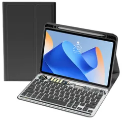 新品 iPad Air 11 インチ2025(M3)/2024(M2)/Air 第5/4世代 2022/2020 10.9インチ/Pro 11 キーボードケース 7色バックライト搭載 ペンシル収納可能 可愛い透明キーボード付きケース 分離式カラーキーボード 軽