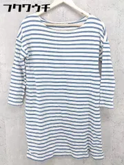 ◇ ORCIVAL オーシバルー ボーダー フランス製 七分袖 膝丈 ワンピース ブルー系 アイボリー レディース 【中古】 【1101210013626】のサムネイル