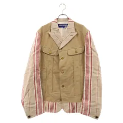 JUNYA WATANABE COMME des GARCONS (ジュンヤワタナベ コムデギャルソン) 20SS ピークドラペル ドッキング テーラード カバーオールジャケット ベージュ/レッド WE-J001のサムネイル
