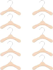 ENN LLC 木製ペットハンガー 10本セット 小型犬・猫用 服掛け おしゃれ S( ブラウン,  Small)