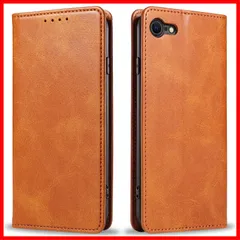 【数量限定】マグネット式 カード収納ケース スタンド機能アイフォンse se ケース4.7インチ対応 iphoneケース 360度保護 PUレザー 携帯カバー PinLiSheng スマホケース (カーキ色 手帳型 iPhone iPhone ケース SE2